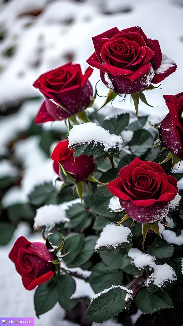 Розы под снегом