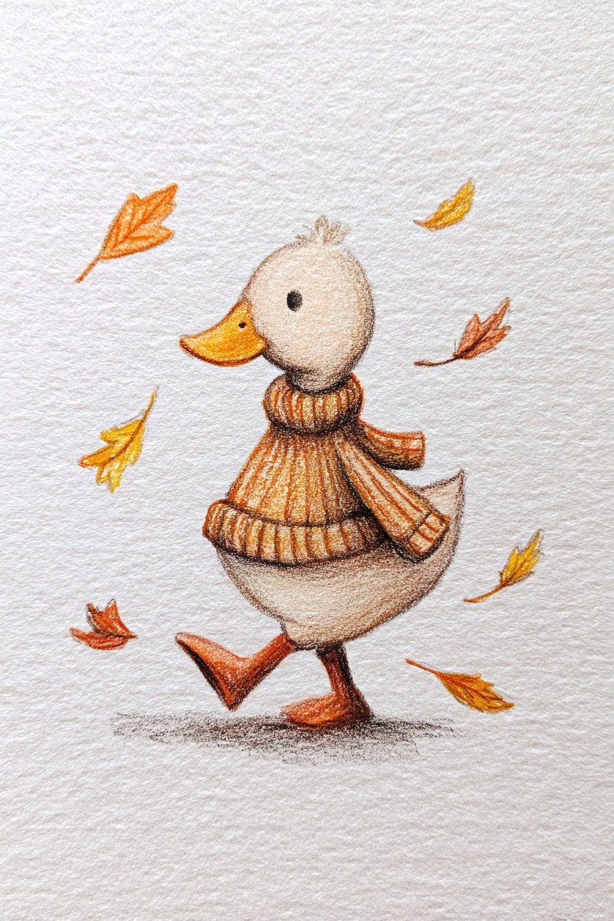30 Irresistible Cute Animal Doodles in Autumn Outfits to Spark Creativity – Brighter Craft