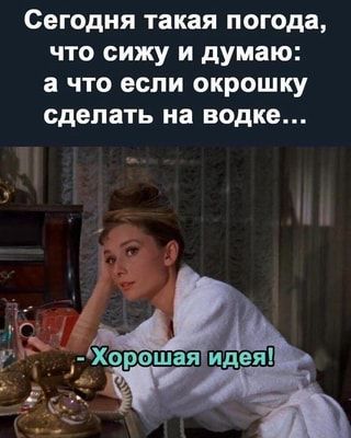 Сегодня такая погода, что сижу и думаю: а что если окрошку сделать на водке… – АйДаПрикол