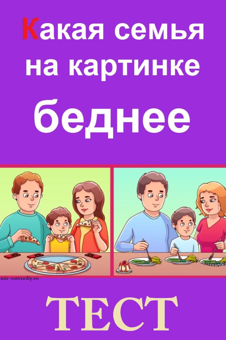 Тест на логику: Какая семья на картинке беднее