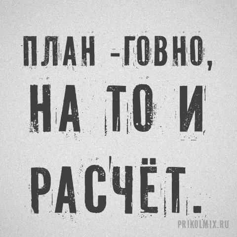 План – говно, на то и расчёт / Прикол на темы: смешные цитаты